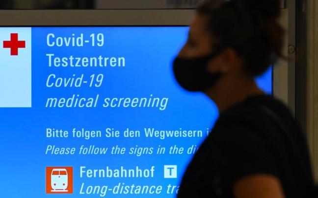 Punto de vigilancia del coronavirus en el aeropuerto de Frankfurt Punto de vigilancia del coronavirus en el aeropuerto de Frankfurt