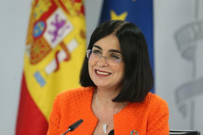 La ministra de Sanidad, Carolina Darias, durante la rueda de prensa posterior al Consejo Interterritorial de Salud, a 16 de junio de 2021.