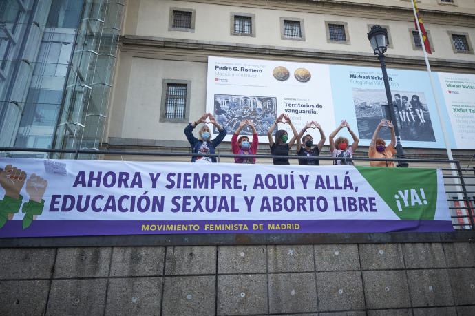 Manifestación a favor del aborto legal, en Madrid.