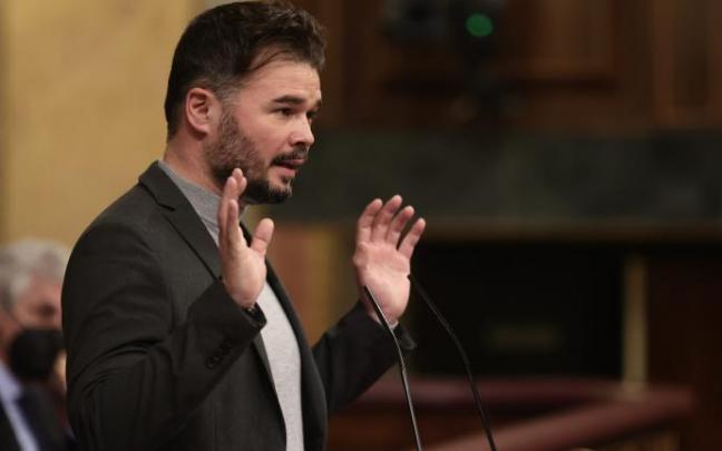 El portavoz de ERC en el Congreso, Gabriel Rufián, interviene en una sesión plenaria.