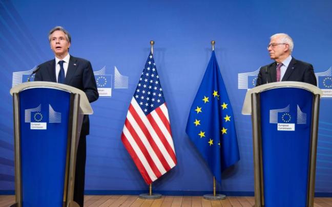 El secretario de Estado norteamericano, Antony Blinken, y el Alto Representante de Política Exterior de la UE, Josep Borrell.