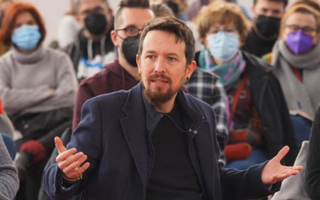 Pablo Iglesias interviene en un coloquio de Unidas Podemos. Pablo Iglesias interviene en un coloquio de Unidas Podemos.
