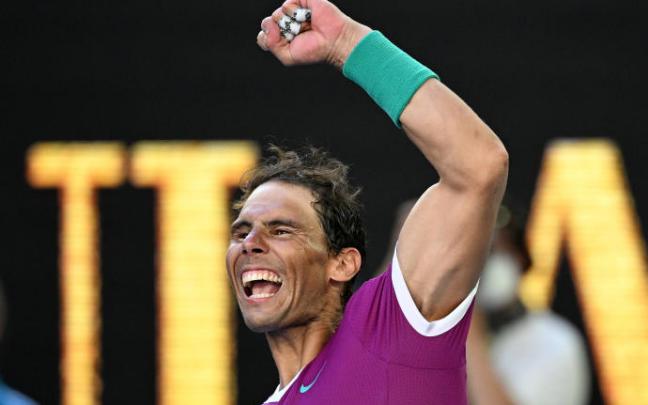Rafael Nadal después de ganar su partido de cuartos de final contra Denis Shapovalov. Rafael Nadal después de ganar su partido de cuartos de final contra Denis Shapovalov.