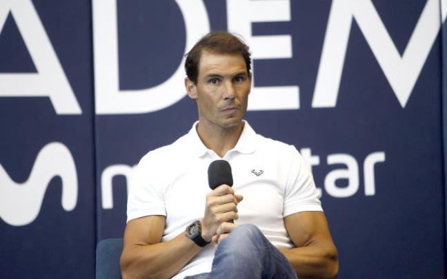 El tenista Rafael Nadal en una rueda de prensa, en la Rafa Nadal Academy (Manacor). El tenista Rafael Nadal en una rueda de prensa, en la Rafa Nadal Academy (Manacor).