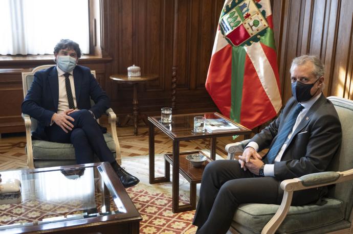 Reunión entre Eneko Andueza (PSE) y el lehendakari, Iñigo Urkullu.