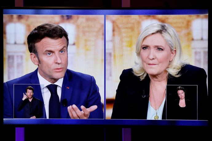 El debate televisado entre Emmanuel Macron y Marine Le Pen.
