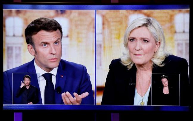 El debate televisado entre Emmanuel Macron y Marine Le Pen. El debate televisado entre Emmanuel Macron y Marine Le Pen.