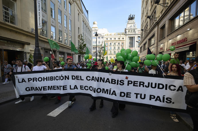 Marcha para la legalización del cannabis en Madrid.