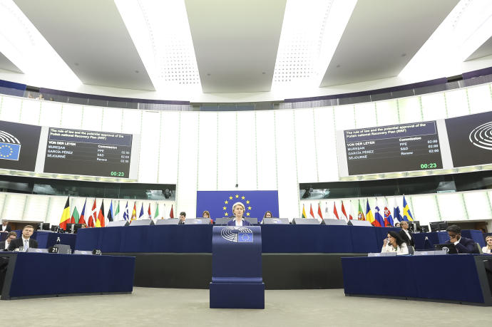 Sesión plenaria de la Unión Europea en Estrasburgo.