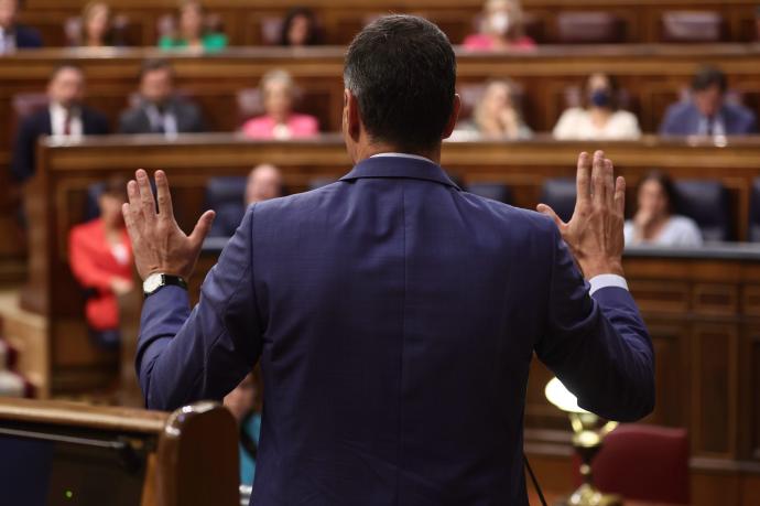 Pedro Sánchez ante el Congreso de Diputados.