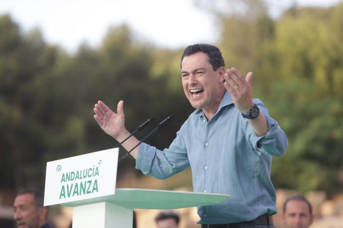 El presidente del PP-A y candidato a la reelección a la Presidencia de la Junta, Juanma Moreno.