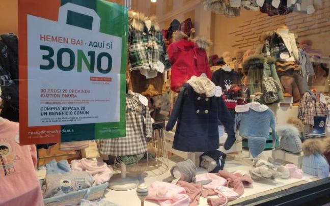 Imagen de una tienda con el distintivo de Euskadi Bono Denda.