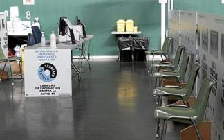 El 'vacunódromo' de Lakua, vacío el jueves pasado, último día en que estuvo en funcionamiento. Foto: Alex Larretxi