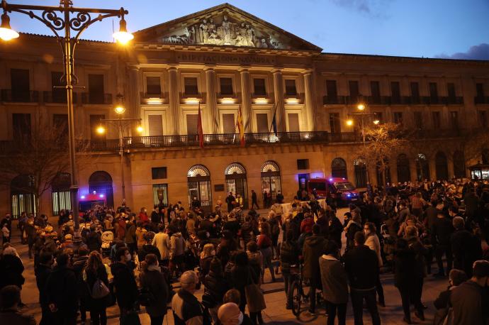 Imagen de archivo de una movilización para denunciar la grave situación que vive el euskera en las escuelas infantiles de Pamplona