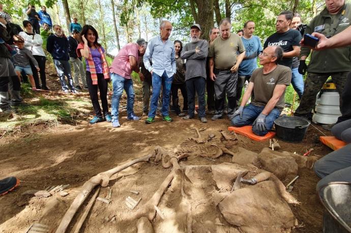 Imagen de una exhumación de víctimas del franquismo.