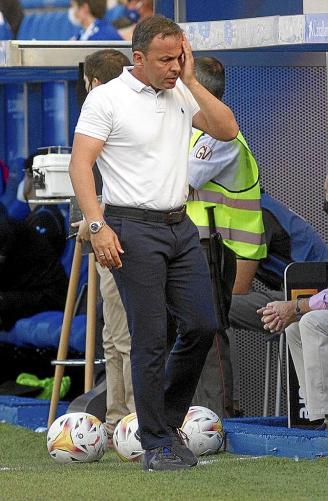 Javi Calleja, durante el Alavés-Mallorca. Foto: Josu Chavarri