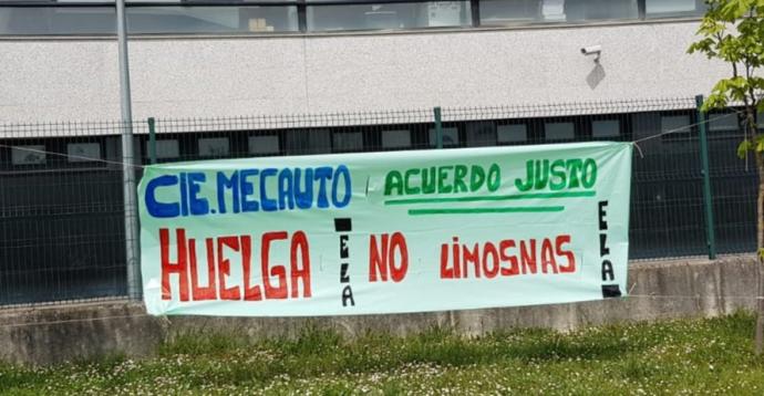 Protesta en CIE Mecauto durante la negociación del convenio.