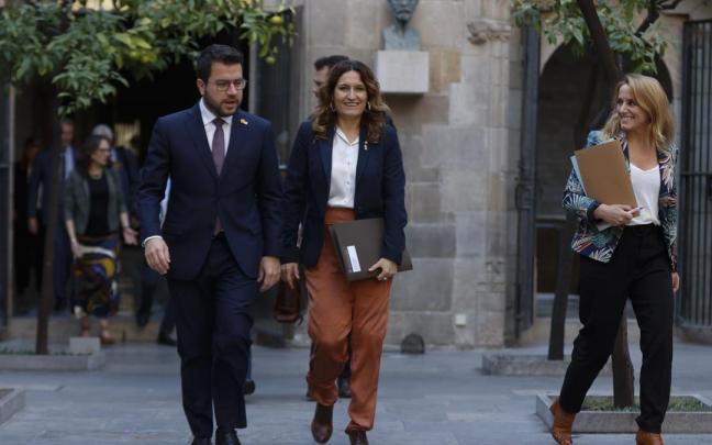 Aragonès y sus consellers, en la reunión semanal del Govern