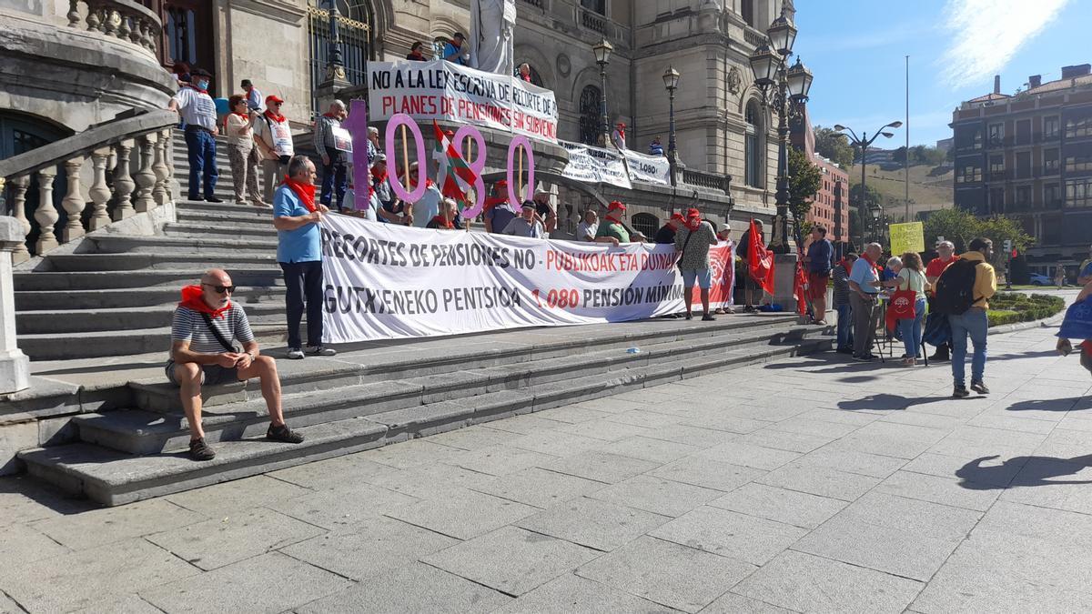 Imagen de una movilización de los pensionistas vascos.