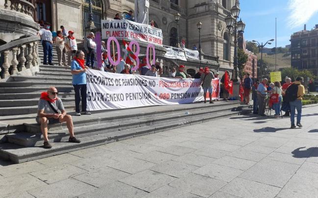 Imagen de una movilización de los pensionistas vascos.