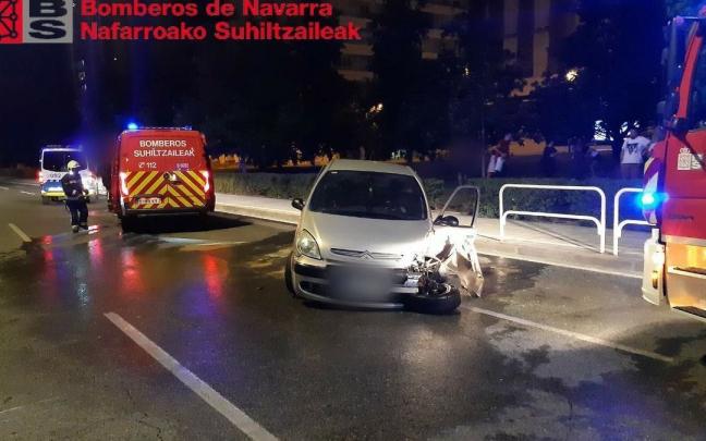 Vista del turismo accidentado en la Avenida de Navarra.
