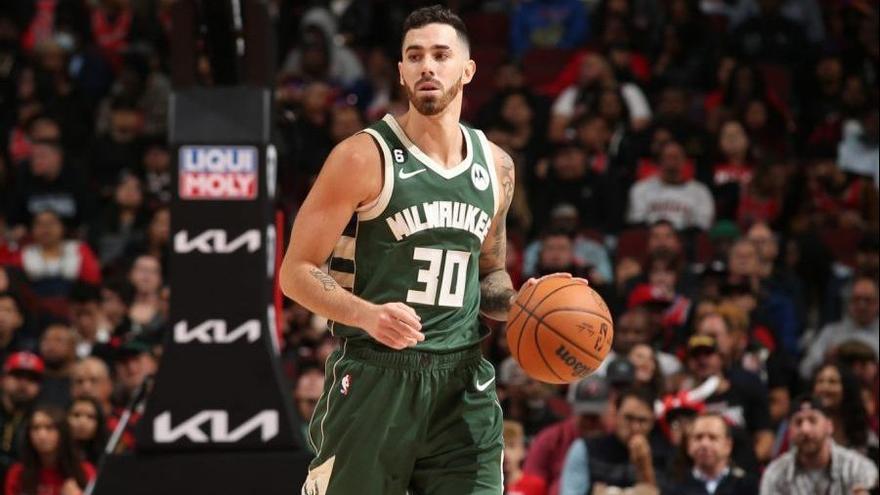 Luca Vildoza, durante un partido con los Milwaukee Bucks de la pasada temporada