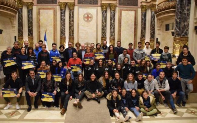 Imagen de la última recepción de entrega de la Urrezko Kirol Txartela, en 2020.