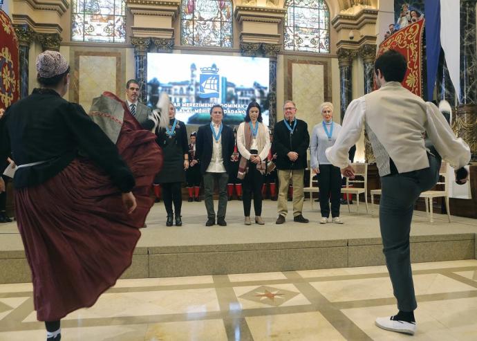 Último acto de entrega de las Medallas al Mérito Ciudadano de Donostia, en enero de 2020.