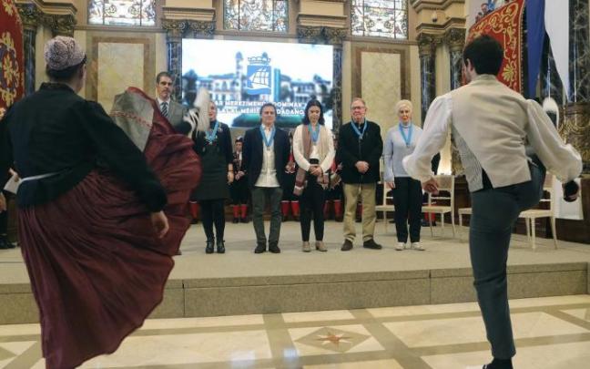Último acto de entrega de las Medallas al Mérito Ciudadano de Donostia, en enero de 2020.