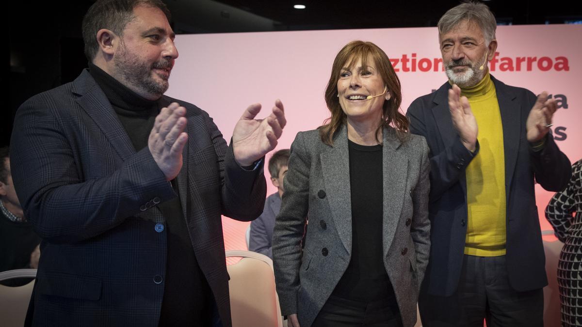 Barkos, con Unai Hualde (PNV de Nafarroa) y Koldo Martínez.