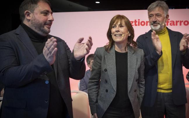 Barkos, con Unai Hualde (PNV de Nafarroa) y Koldo Martínez. Barkos, con Unai Hualde (PNV de Nafarroa) y Koldo Martínez.