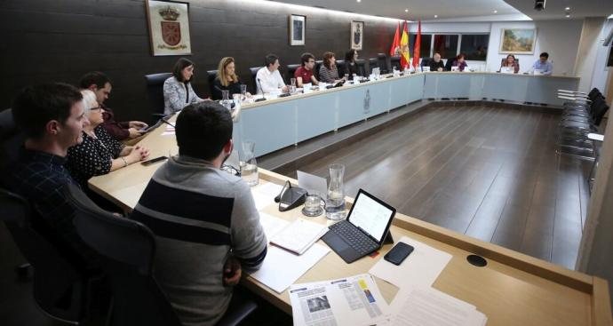 Pleno del Ayuntamiento de Burlada, el año pasado de manera presencial.