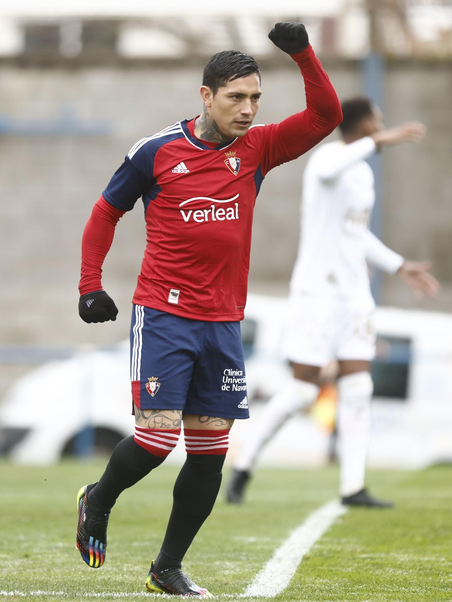 Chimy Ávila, autor del primer gol de Osasuna ante el Stade Brestois.