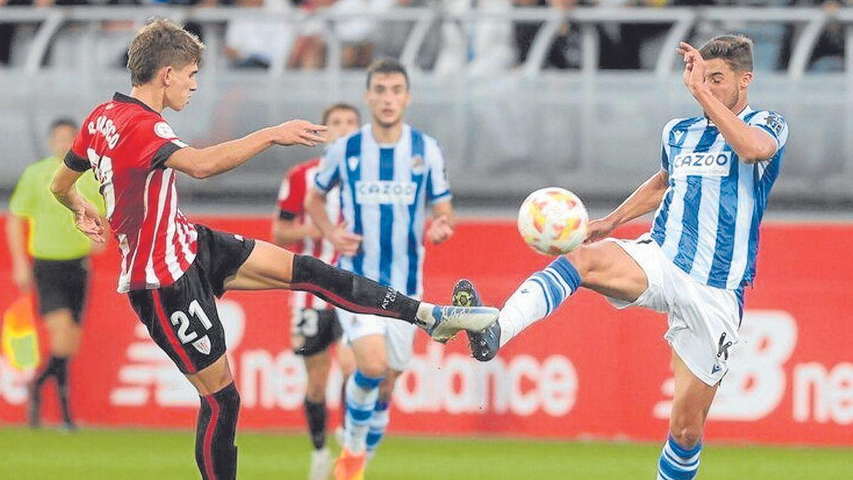 Los filiales del Athletic y la Real volvieron a enfrentarse año y medio después. | FOTO: BORJA GUERRERO