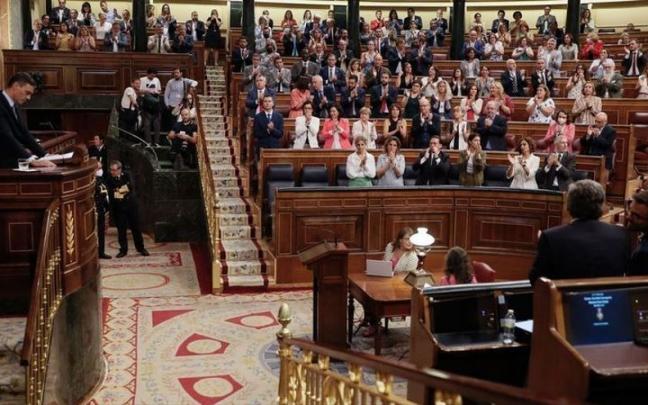 Pedro Sánchez durante el debate sobre el estado de la nación. Pedro Sánchez durante el debate sobre el estado de la nación.