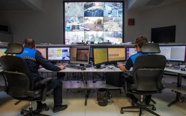 Centro de Coordinaci&oacute;n Operativa (CECOP) de la Polic&iacute;a Municipal de Pamplona.