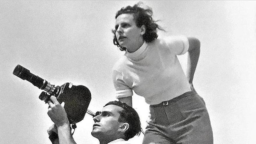 Leni Riefenstahl rodando ‘Olympia’.