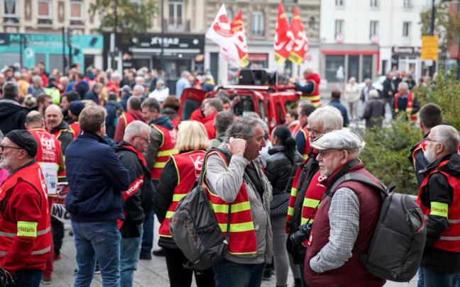 Huelguistas en Francia