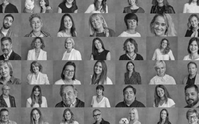 El mosaico con un centenar de retratos de getxotarras.