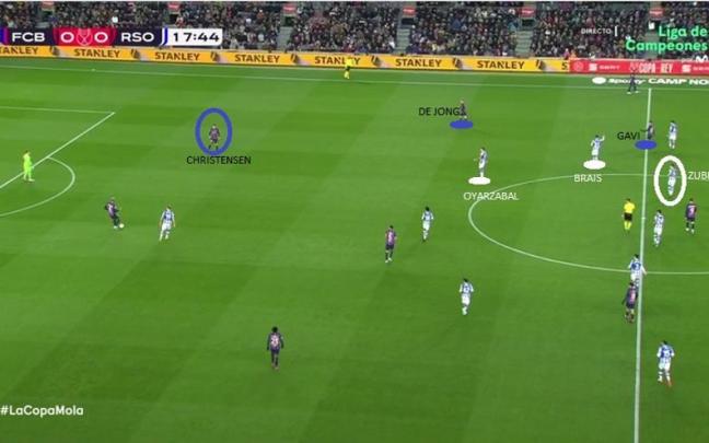 Captura de pantalla correspondiente al partido de este miércoles en el Camp Nou. Captura de pantalla correspondiente al partido de este miércoles en el Camp Nou.