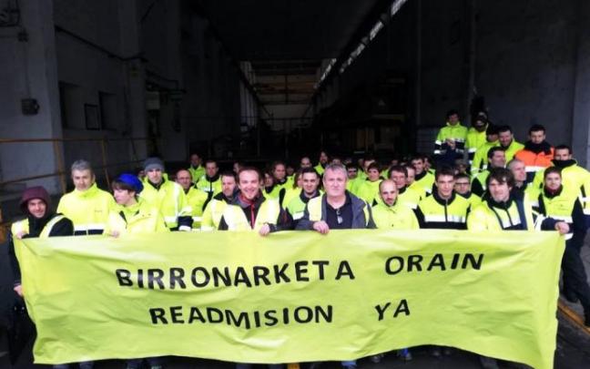 Trabajadores de Torraspapel, en una movilización anterior.
