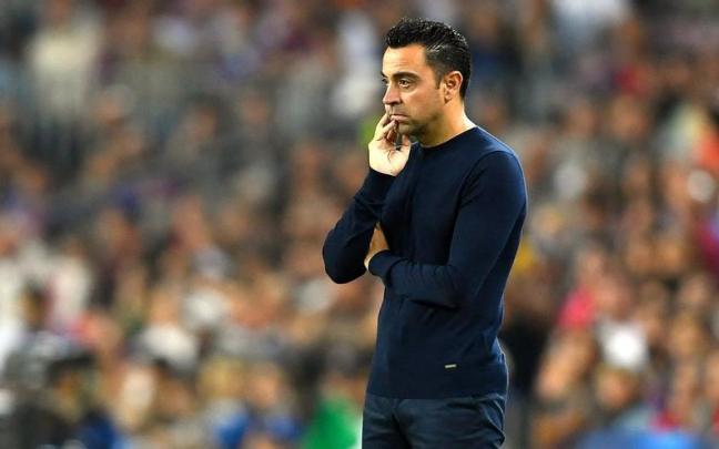 Xavi, en un momento del partido ante el Bayern Xavi, en un momento del partido ante el Bayern
