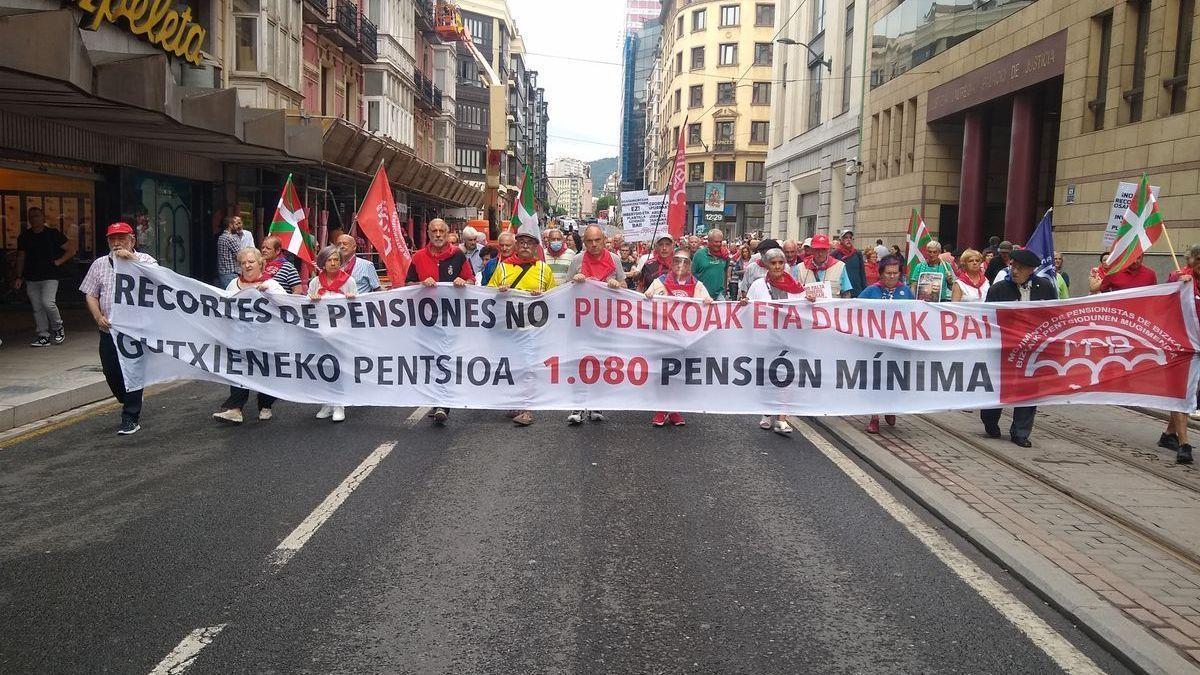Última movilización organizada por los pensionistas vascos.