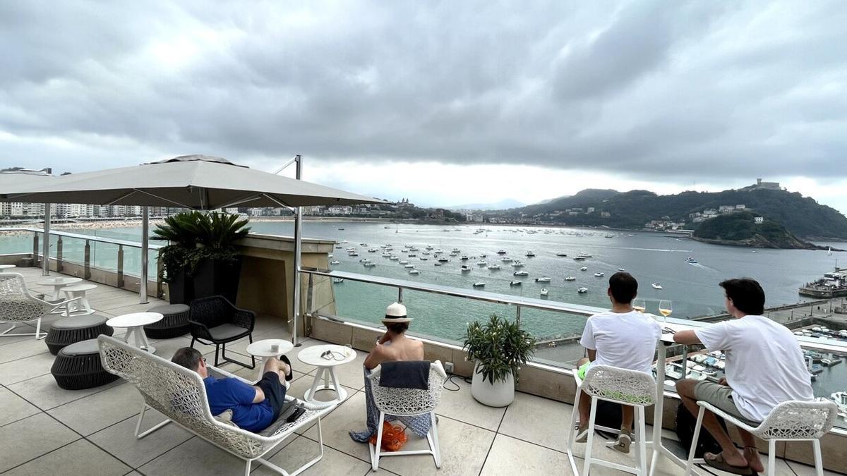 Terraza del hotel Lasala Plaza, el último que se abrió en la Parte Vieja.