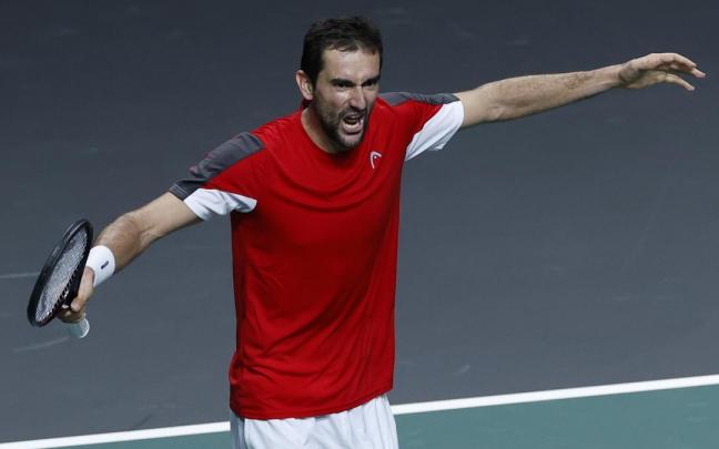 El croata Marin Cilic celebra la victoria ante el español Pablo Carreño