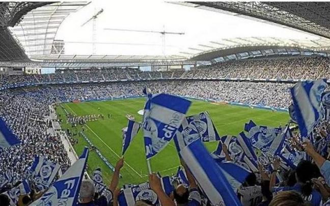 La afici&oacute;n de la Real, durante un encuentro en Anoeta
