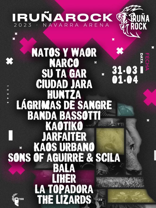 Cartel final del Iruña Rock 2023.