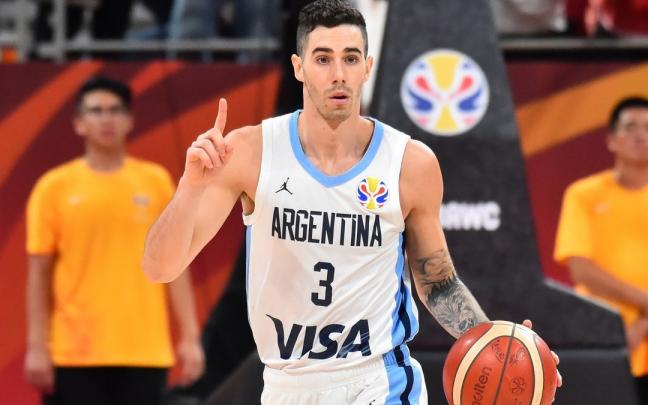 Luca Vildoza, durante un partido con su selección
