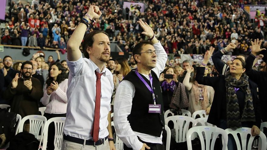 Iglesias y Monedero en el Congreso de Podemos, Vistalegre II.