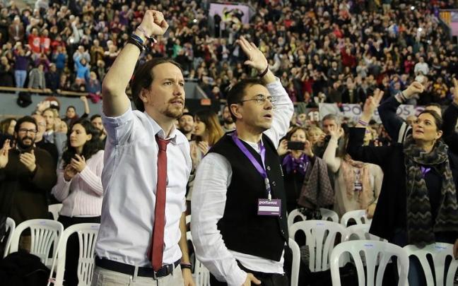 Iglesias y Monedero en el Congreso de Podemos, Vistalegre II. Iglesias y Monedero en el Congreso de Podemos, Vistalegre II.
